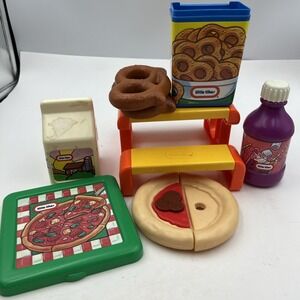 Little Tikes Vintage Toy Food‎ Lot Fisher Price Play Pretend Pizza Juice Table